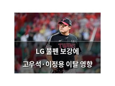 LG 불펜 보강에 고우석·이정용 이탈 영향