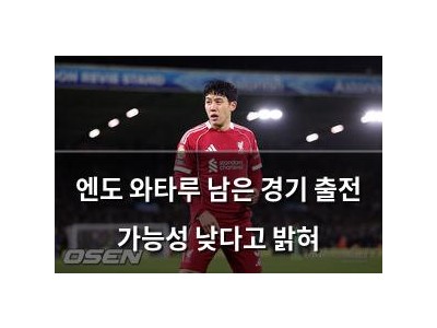 엔도 와타루 남은 경기 출전 가능성 낮다고 밝혀
