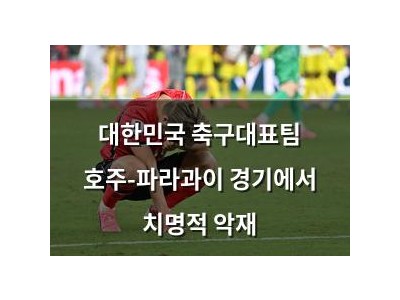 대한민국 축구대표팀 호주-파라과이 경기에서 치명적 악재