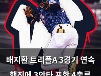 배지환 트리플A 3경기 연속 행진에 3안타 포함 4출루 기록
