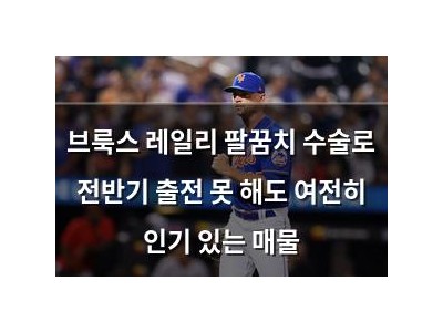 브룩스 레일리 팔꿈치 수술로 전반기 출전 못 해도 여전히 인기 있는 매물